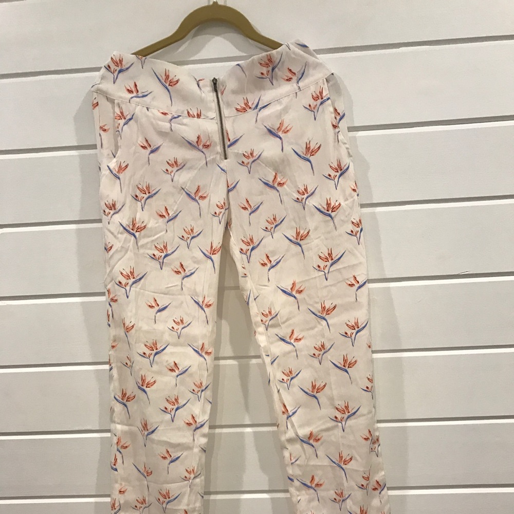 Acacia birds of paradise silk pants.  NWOT.